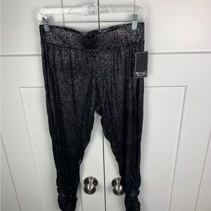 Michael Lauren Glittery Black joggers pants